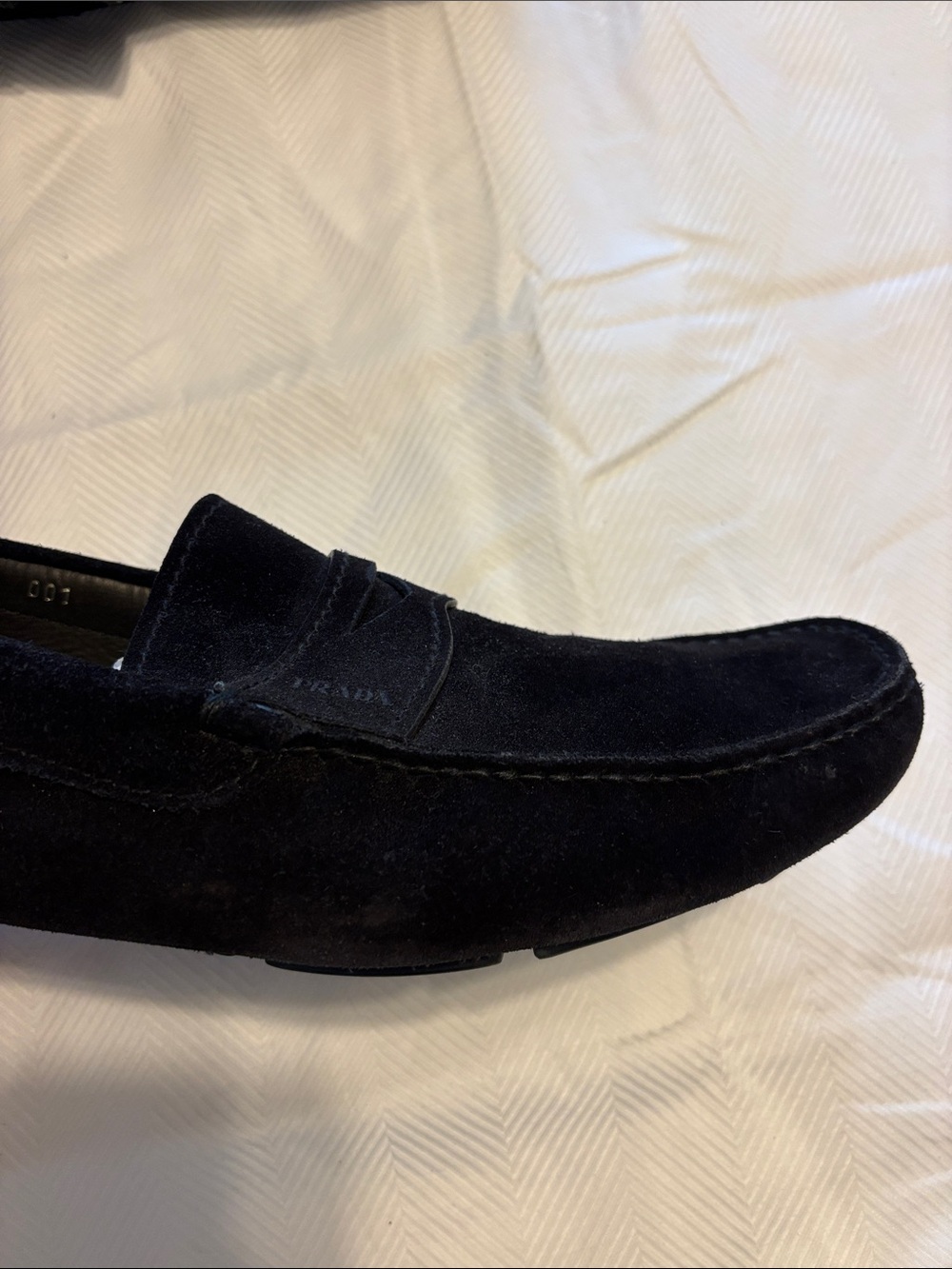 Prada Black Suede Leather Shoes Driving Shoes Loafers Sz 9.5 - Picture 2 of 10